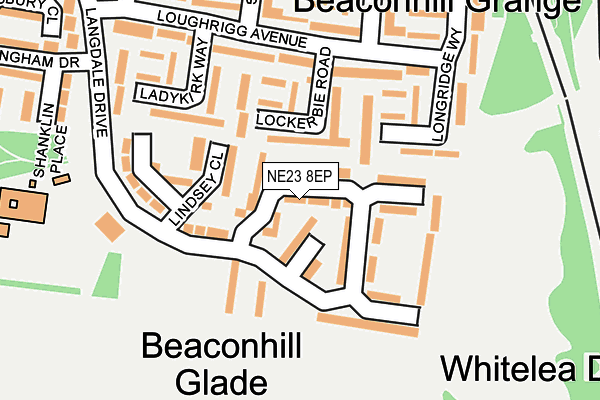 NE23 8EP map - OS OpenMap – Local (Ordnance Survey)