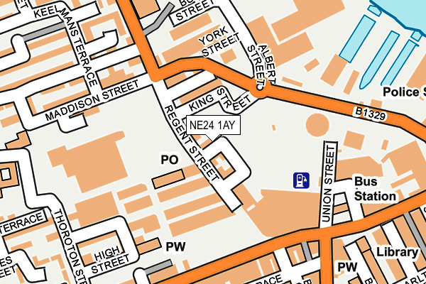 NE24 1AY map - OS OpenMap – Local (Ordnance Survey)