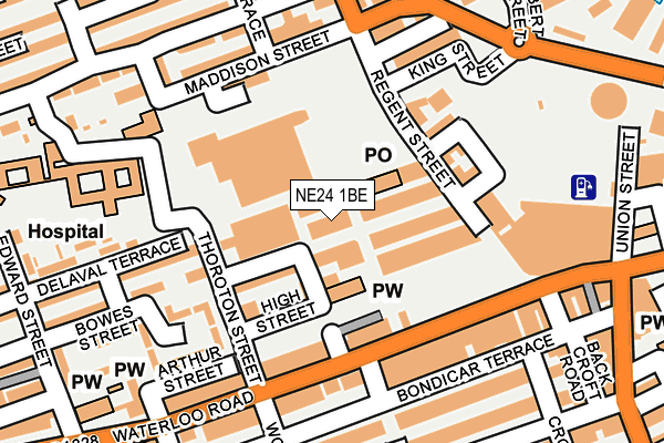NE24 1BE map - OS OpenMap – Local (Ordnance Survey)