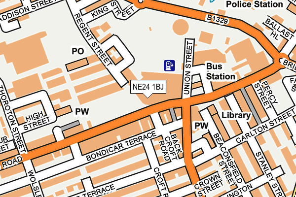 NE24 1BJ map - OS OpenMap – Local (Ordnance Survey)