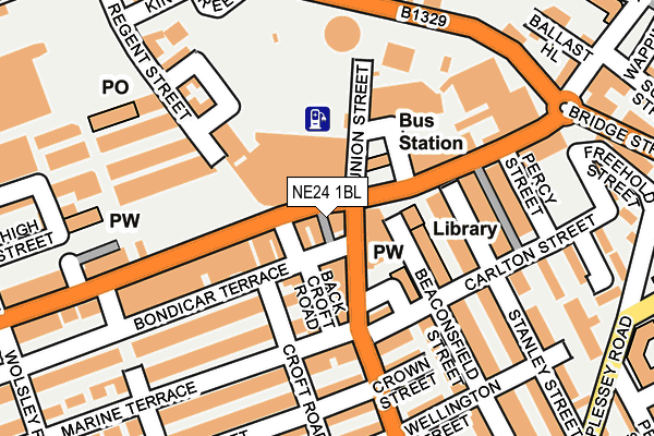 NE24 1BL map - OS OpenMap – Local (Ordnance Survey)