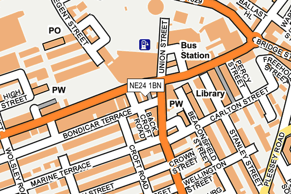 NE24 1BN map - OS OpenMap – Local (Ordnance Survey)