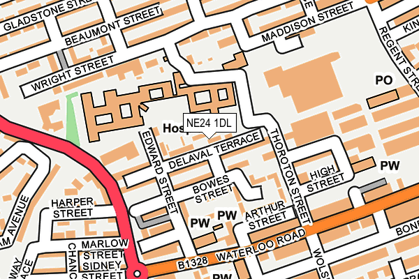 NE24 1DL map - OS OpenMap – Local (Ordnance Survey)