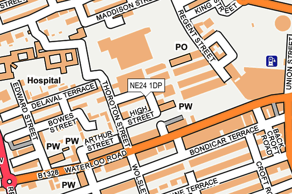 NE24 1DP map - OS OpenMap – Local (Ordnance Survey)