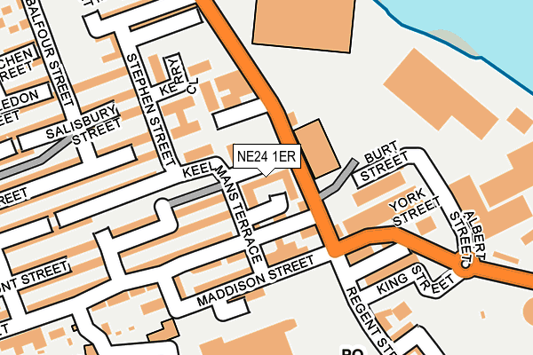 NE24 1ER map - OS OpenMap – Local (Ordnance Survey)