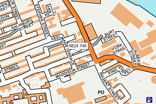 NE24 1HA map - OS OpenMap – Local (Ordnance Survey)