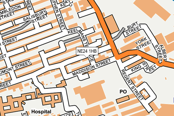 NE24 1HB map - OS OpenMap – Local (Ordnance Survey)