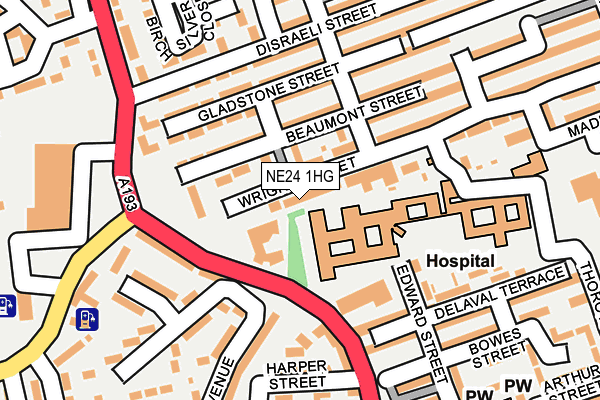 NE24 1HG map - OS OpenMap – Local (Ordnance Survey)