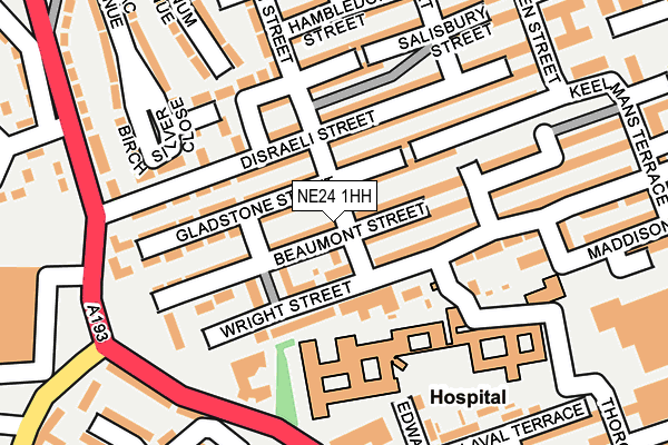 NE24 1HH map - OS OpenMap – Local (Ordnance Survey)