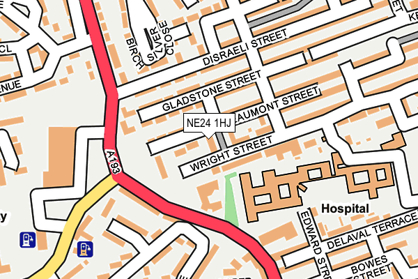 NE24 1HJ map - OS OpenMap – Local (Ordnance Survey)
