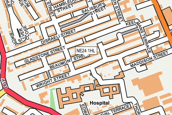 NE24 1HL map - OS OpenMap – Local (Ordnance Survey)