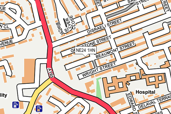 NE24 1HN map - OS OpenMap – Local (Ordnance Survey)