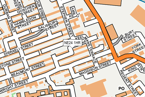 NE24 1HR map - OS OpenMap – Local (Ordnance Survey)