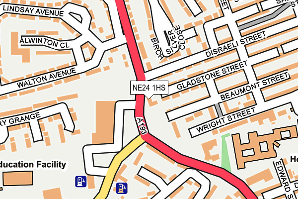 NE24 1HS map - OS OpenMap – Local (Ordnance Survey)