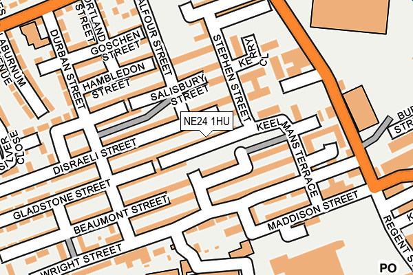 NE24 1HU map - OS OpenMap – Local (Ordnance Survey)
