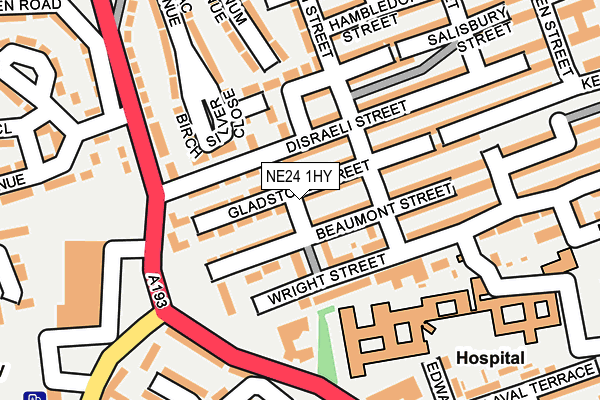 NE24 1HY map - OS OpenMap – Local (Ordnance Survey)