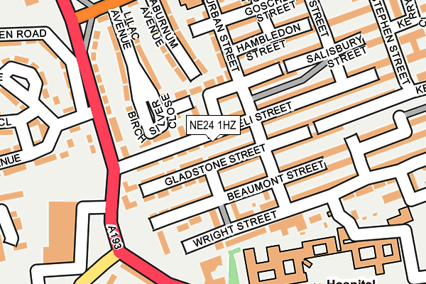NE24 1HZ map - OS OpenMap – Local (Ordnance Survey)