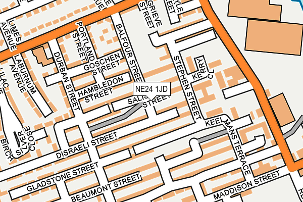 NE24 1JD map - OS OpenMap – Local (Ordnance Survey)