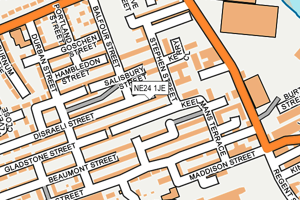 NE24 1JE map - OS OpenMap – Local (Ordnance Survey)