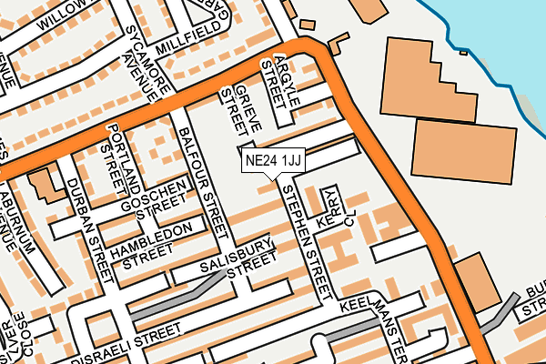 NE24 1JJ map - OS OpenMap – Local (Ordnance Survey)