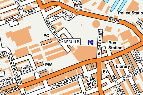 NE24 1LB map - OS OpenMap – Local (Ordnance Survey)