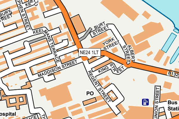 NE24 1LT map - OS OpenMap – Local (Ordnance Survey)