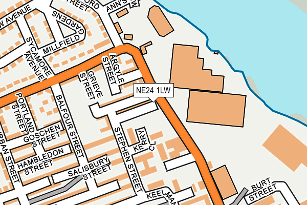 NE24 1LW map - OS OpenMap – Local (Ordnance Survey)