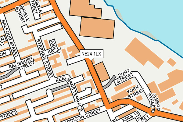 NE24 1LX map - OS OpenMap – Local (Ordnance Survey)