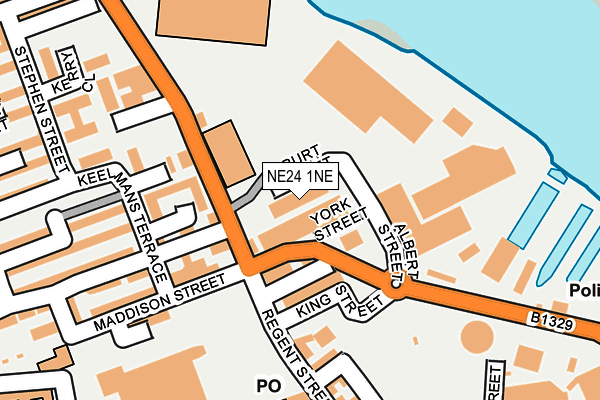 NE24 1NE map - OS OpenMap – Local (Ordnance Survey)
