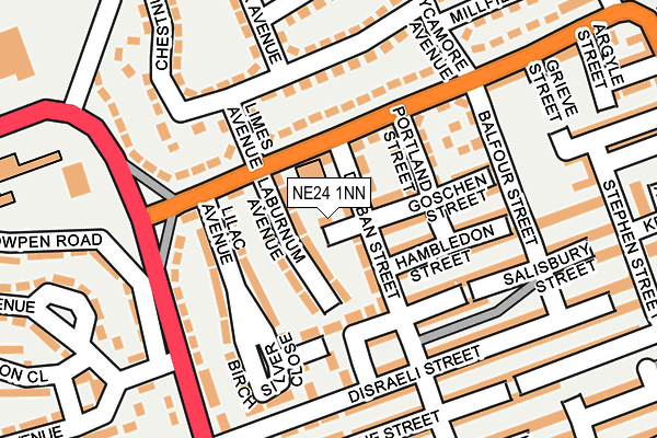 NE24 1NN map - OS OpenMap – Local (Ordnance Survey)