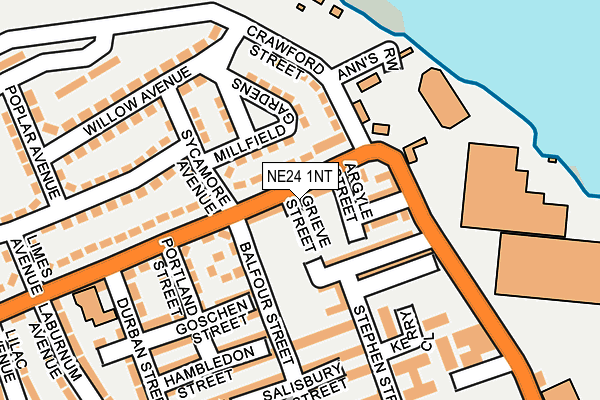 NE24 1NT map - OS OpenMap – Local (Ordnance Survey)