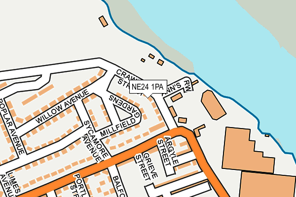 NE24 1PA map - OS OpenMap – Local (Ordnance Survey)