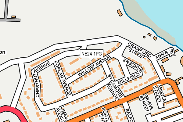 NE24 1PG map - OS OpenMap – Local (Ordnance Survey)