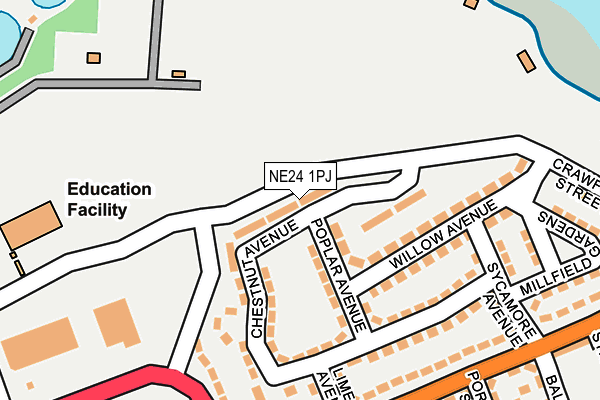 NE24 1PJ map - OS OpenMap – Local (Ordnance Survey)
