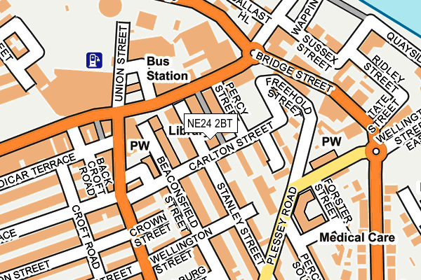 NE24 2BT map - OS OpenMap – Local (Ordnance Survey)