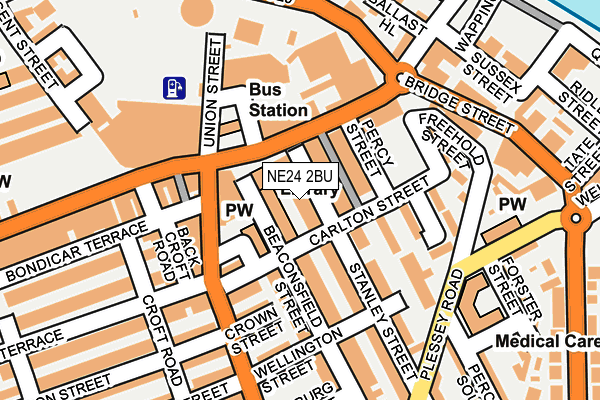 NE24 2BU map - OS OpenMap – Local (Ordnance Survey)