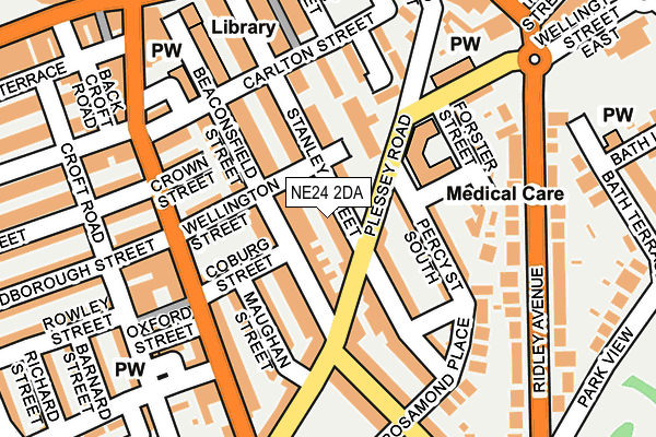 NE24 2DA map - OS OpenMap – Local (Ordnance Survey)