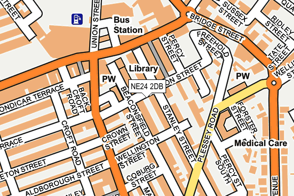 NE24 2DB map - OS OpenMap – Local (Ordnance Survey)