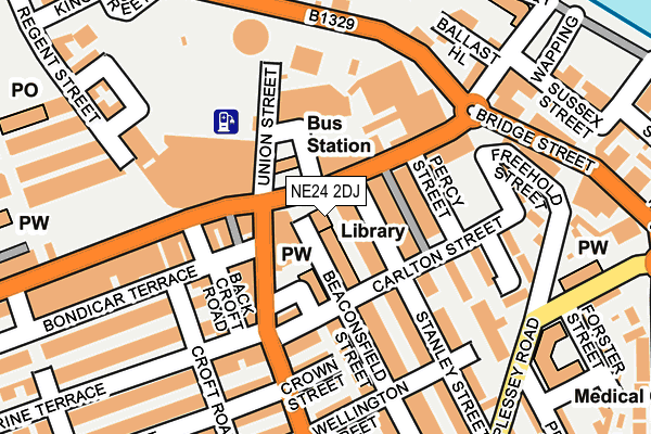 NE24 2DJ map - OS OpenMap – Local (Ordnance Survey)