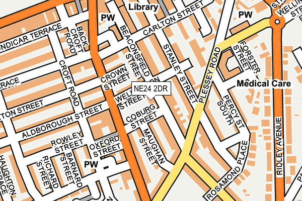 NE24 2DR map - OS OpenMap – Local (Ordnance Survey)