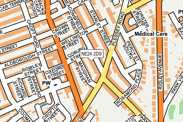 NE24 2DS map - OS OpenMap – Local (Ordnance Survey)