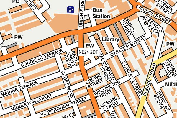 NE24 2DT map - OS OpenMap – Local (Ordnance Survey)