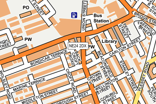 NE24 2DX map - OS OpenMap – Local (Ordnance Survey)