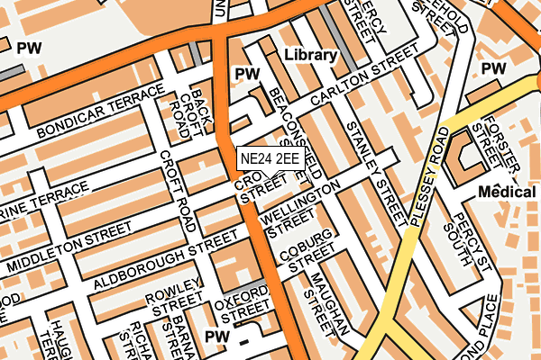NE24 2EE map - OS OpenMap – Local (Ordnance Survey)