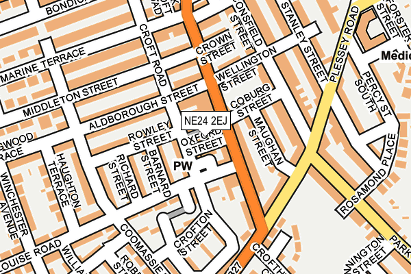 NE24 2EJ map - OS OpenMap – Local (Ordnance Survey)