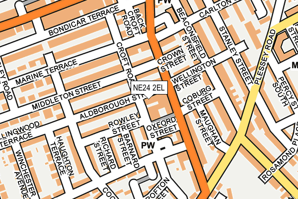 NE24 2EL map - OS OpenMap – Local (Ordnance Survey)