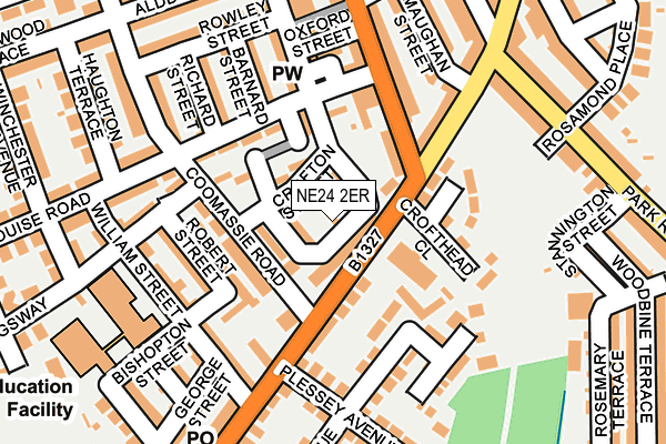 NE24 2ER map - OS OpenMap – Local (Ordnance Survey)