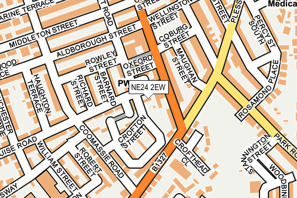 NE24 2EW map - OS OpenMap – Local (Ordnance Survey)