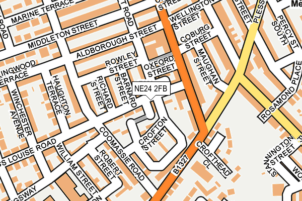 NE24 2FB map - OS OpenMap – Local (Ordnance Survey)