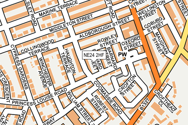 NE24 2HF map - OS OpenMap – Local (Ordnance Survey)